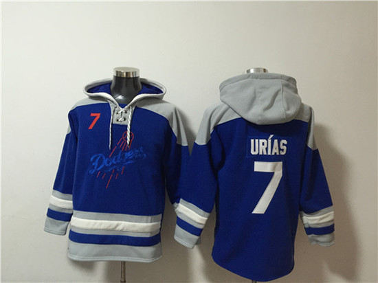 Men's Los Angeles Dodgers #7 Julio Urías Blue Ageless Must-Have Lace-Up Pullover Hoodie